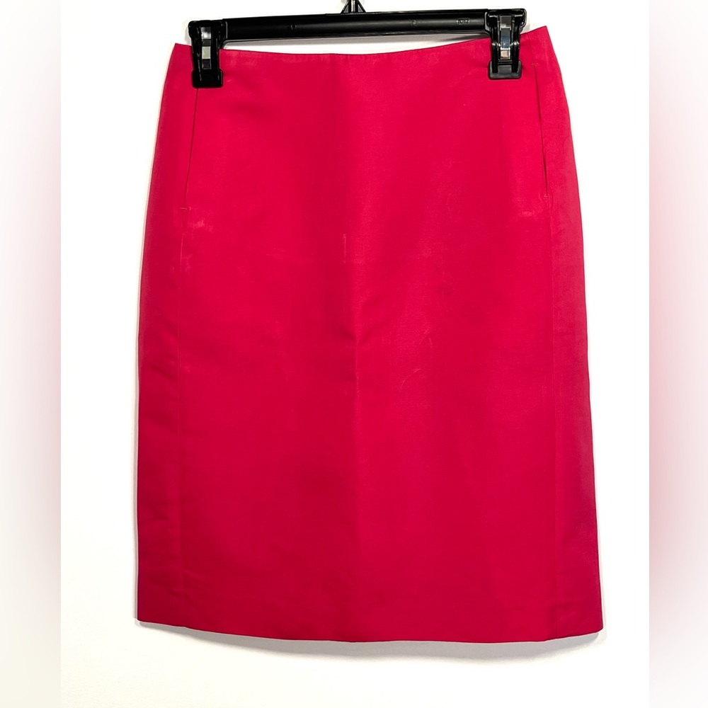 J Crew pink pencil skirt lined high waist zip closure cotton career wear 4